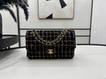 Chanel Black & Pink Tweed Classic Flap-Style Bag