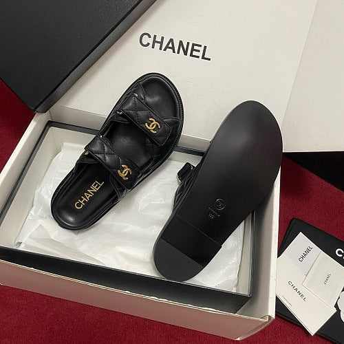 Chanel Quilted CC Dad Sandals