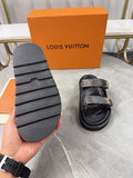 Louis Vuitton Monogram Double-Strap LV Initials Slide Sandals