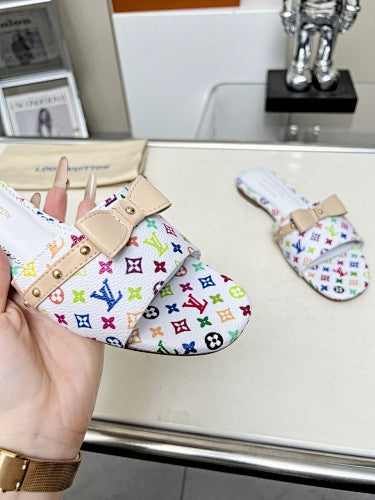 Louis Vuitton Multicolor Monogram Flat Slide Sandals