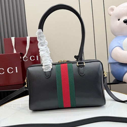 Gucci Horsebit Web Boston / Top Handle Bag
