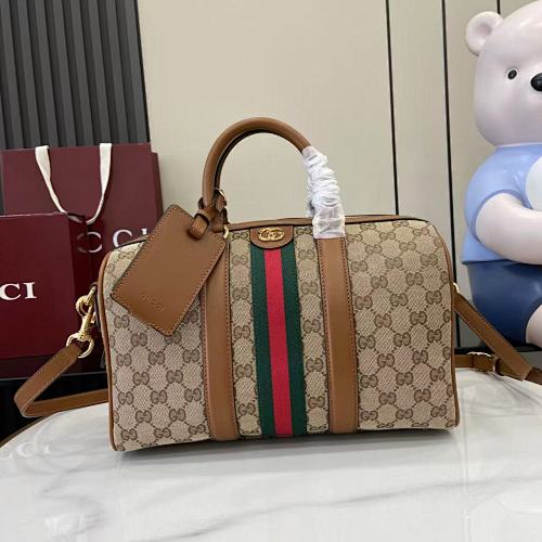 Gucci GG Canvas Web Boston Bag / Top Handle Bag
