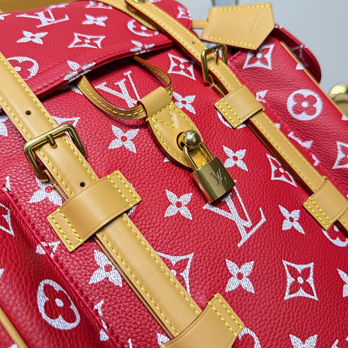Louis Vuitton Christopher MM Backpack Red Monogram Canvas