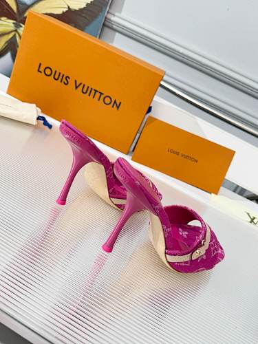 Louis Vuitton monogram mule sandals / heeled slide sandals