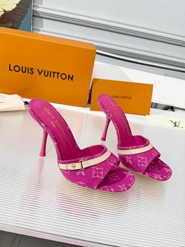 Louis Vuitton monogram mule sandals / heeled slide sandals