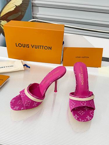 Louis Vuitton monogram mule sandals / heeled slide sandals