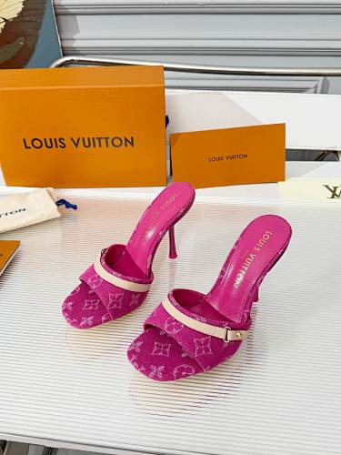 Louis Vuitton monogram mule sandals / heeled slide sandals
