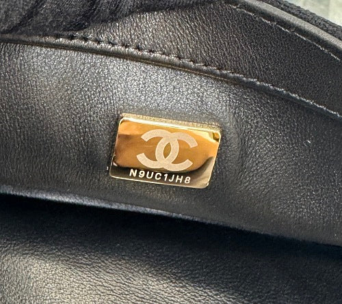 Chanel Black Crystal-Embellished Mini Flap / Evening Bag