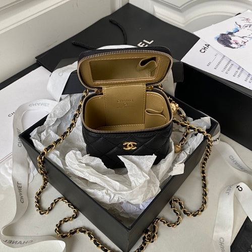 Chanel Black Quilted Mini Vanity Case