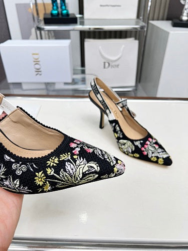 Dior J’Adior Embroidered Slingback Pumps