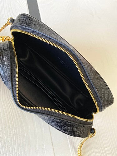 Saint Laurent (YSL) Black Lou Camera Bag (Gold)