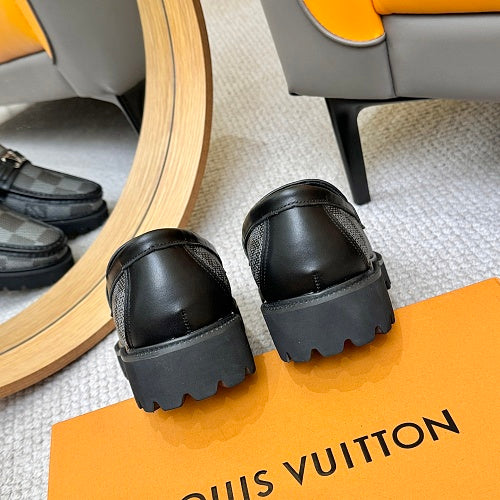 Louis Vuitton LV Initials Damier Graphite Lug-Sole Loafers