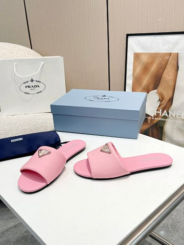 Prada Triangle Logo slide sandals