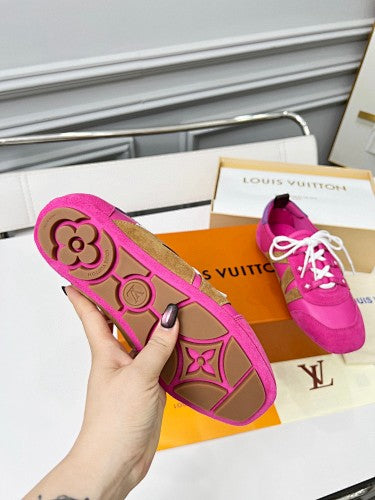 Louis Vuitton LV V-Sign Suede & Nylon Low-Top Sneakers