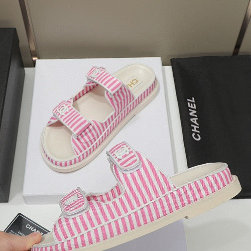 Chanel CC Double-Strap Platform Sandals