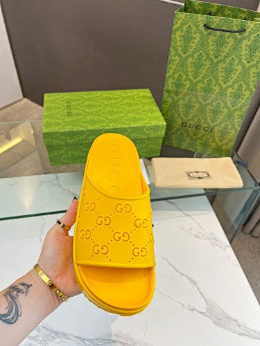 Gucci GG Perforated Platform Slide Sandals