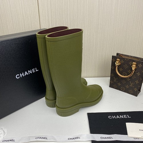 Chanel CC Logo Tall Rain Boots