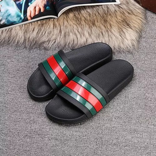 Gucci Web Stripe Pool Slide Sandals