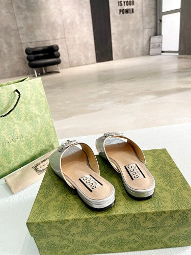 Gucci Double G crystal-embellished slide sandals