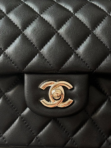 Chanel Classic 11.12 Flap Bag in Black Quilted Lambskin