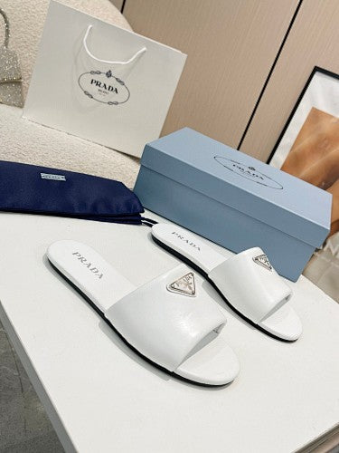 Prada Triangle Logo slide sandals