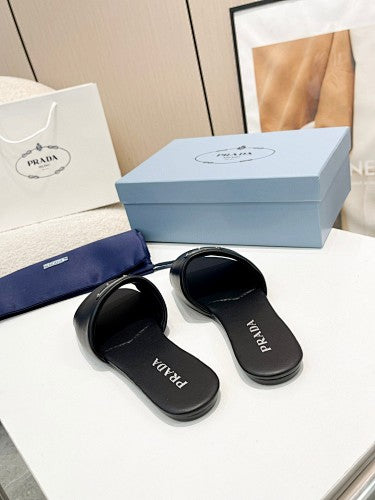 Prada Triangle Logo slide sandals