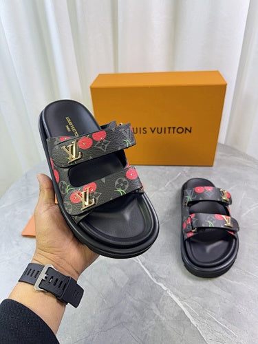 Louis Vuitton LV Trainer/Pool-Style Double-Strap Slide Sandals