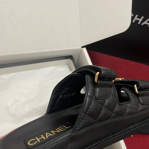 Chanel Quilted CC Dad Sandals