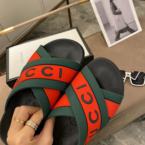 Gucci Logo Crossover Slide Sandals