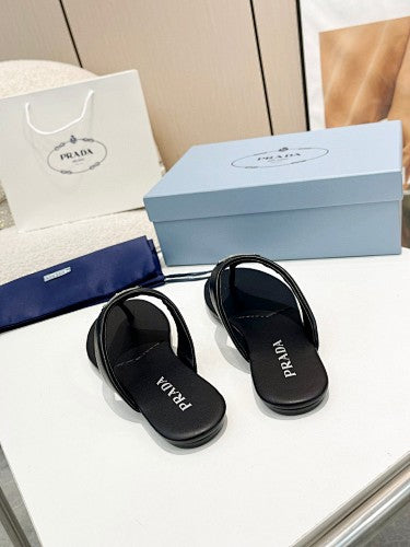 Prada Triangle Logo thong sandals