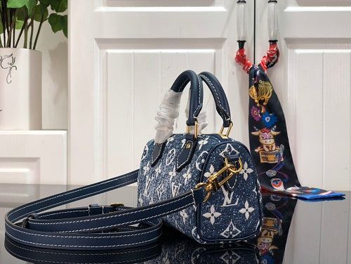Louis Vuitton Nano Speedy Blue Monogram Denim