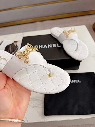 Chanel Quilted Thong Sandals