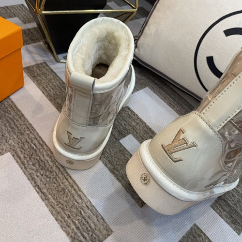 Louis Vuitton Monogram Shearling-Lined Ankle Boots
