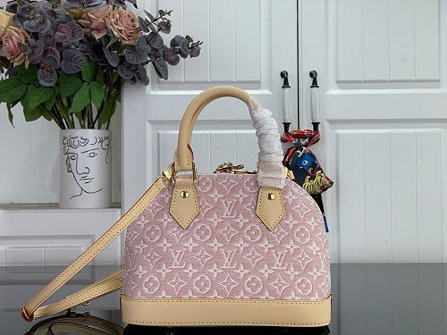 Louis Vuitton Alma BB Monogram Emblème Rose Ruban Jacquard