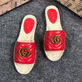 Gucci GG Marmont Matelassé Leather Espadrille Slides