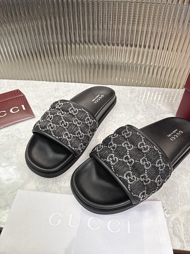 Gucci GG Supreme Monogram Slide Sandals