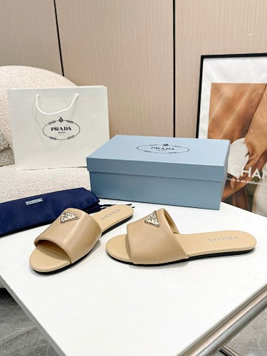 Prada Triangle Logo slide sandals