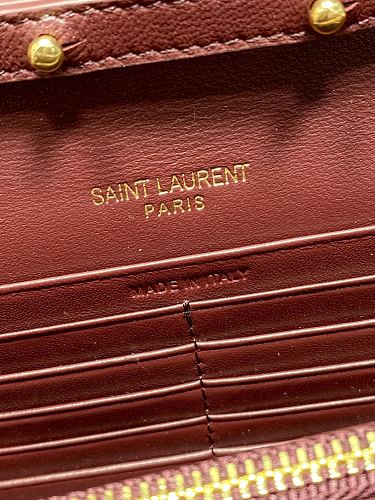 Saint Laurent (YSL) Burgundy Patent Leather Monogram Wallet