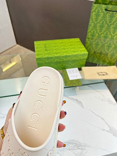 Gucci GG Perforated Platform Slide Sandals