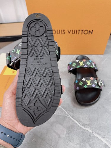 Louis Vuitton Multicolor Monogram Double-Strap Slide Sandals