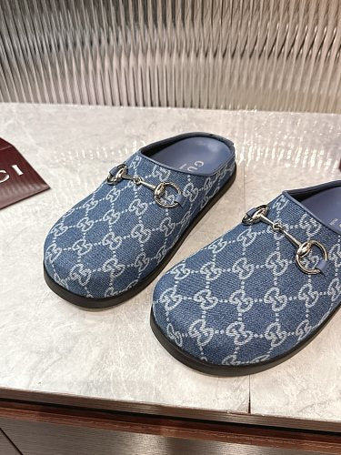 Gucci GG Denim Horsebit Mule Clogs