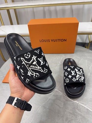 Louis Vuitton Monogram LV Initials Pool Slide Sandals