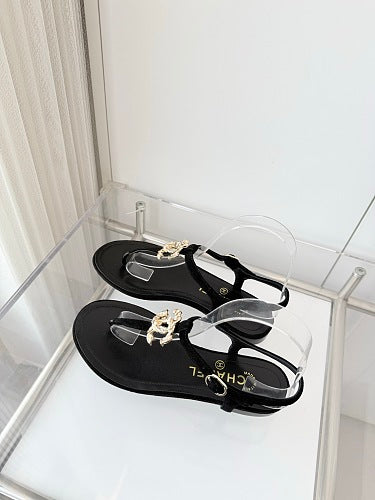 Chanel CC Thong Slingback Sandals