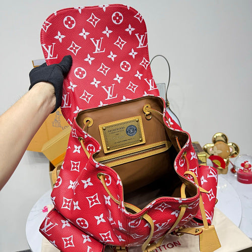 Louis Vuitton Christopher MM Backpack Red Monogram Canvas