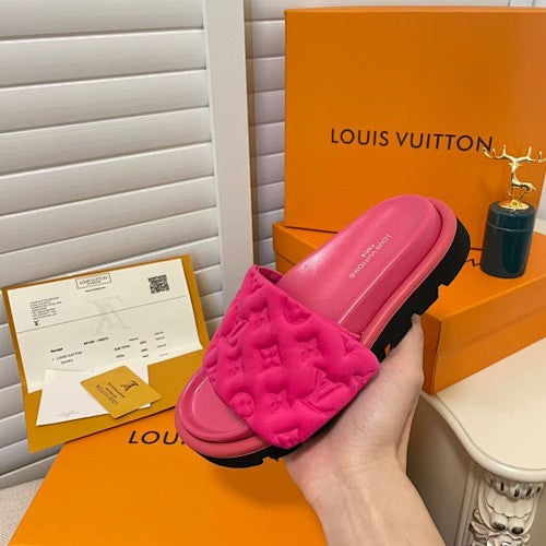 Louis Vuitton Monogram Puffy Platform Slide Sandals