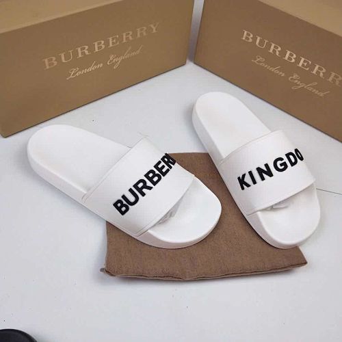Burberry Logo Print Pool Slides / Logo-Print Slides