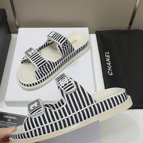 Chanel CC Double-Strap Platform Sandals