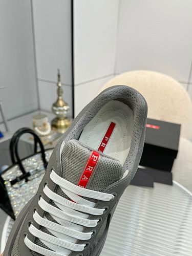 Prada Collapse–style Re-Nylon leather sneakers
