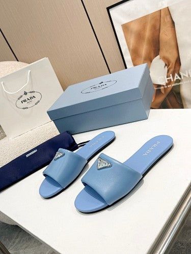 Prada Triangle Logo slide sandals