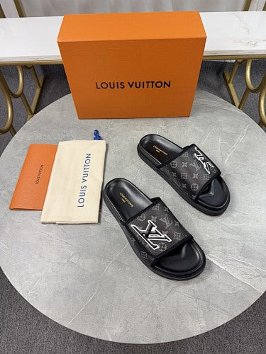 Louis Vuitton Monogram LV Initials Pool Slide Sandals